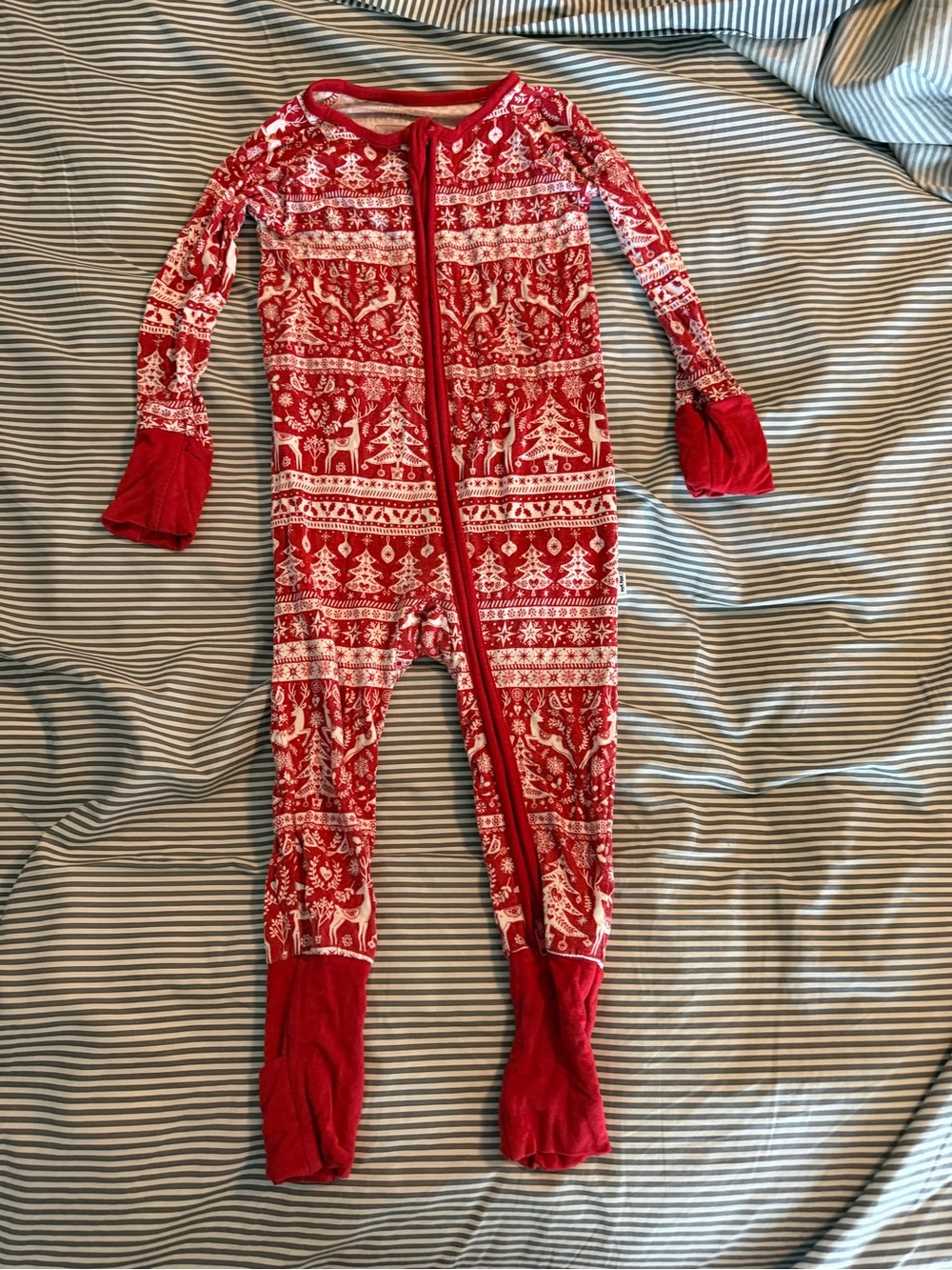 Little Sleepies 6-12 M zippy Faire Isle Red